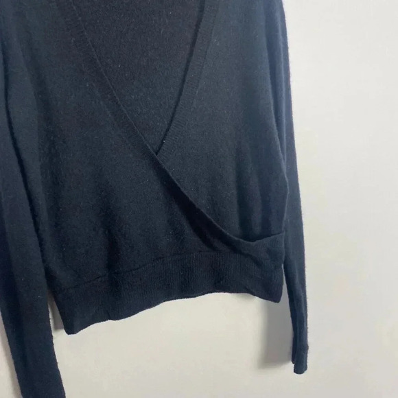 Madewell Alpaca Wool Black Faux Wrap Sweater - Picture 5 of 9